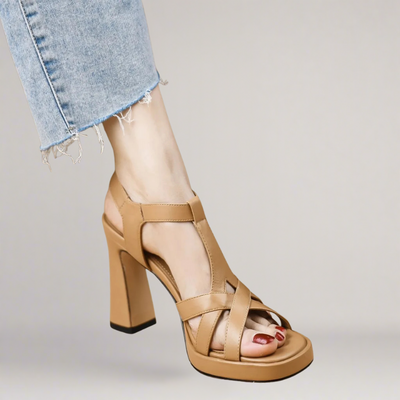 Clara™ | Sandalo in Ecopelle con Tacco Alto