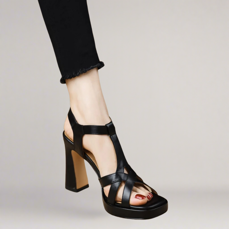 Clara™ | Sandalo in Ecopelle con Tacco Alto