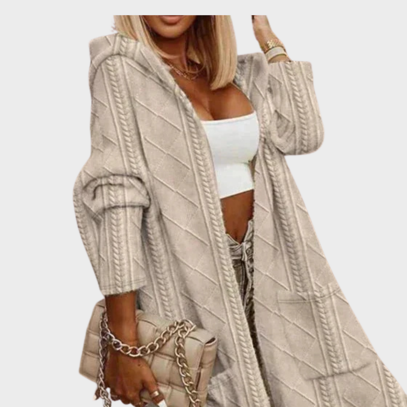 Karolina™ | Cardigan Lungo con Cappuccio
