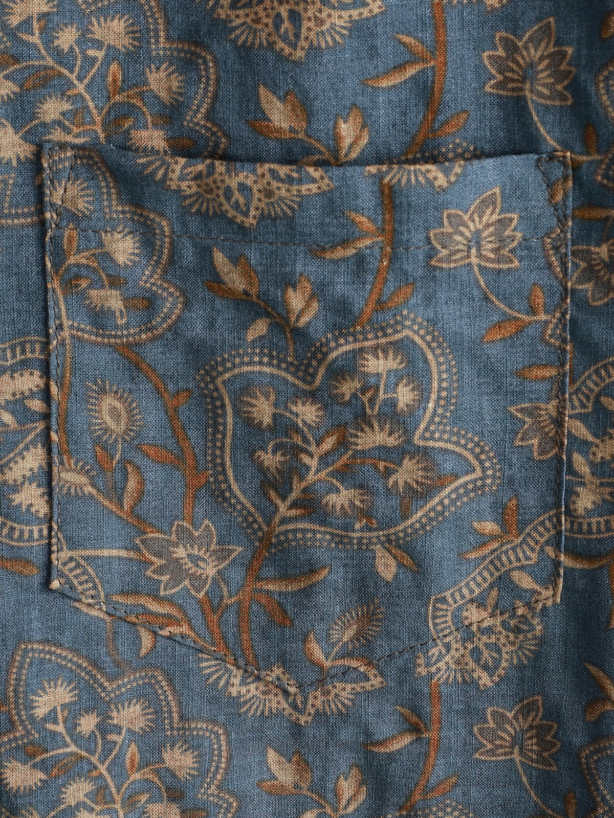 Camicia da uomo in cotone a maniche corte con stampa floreale