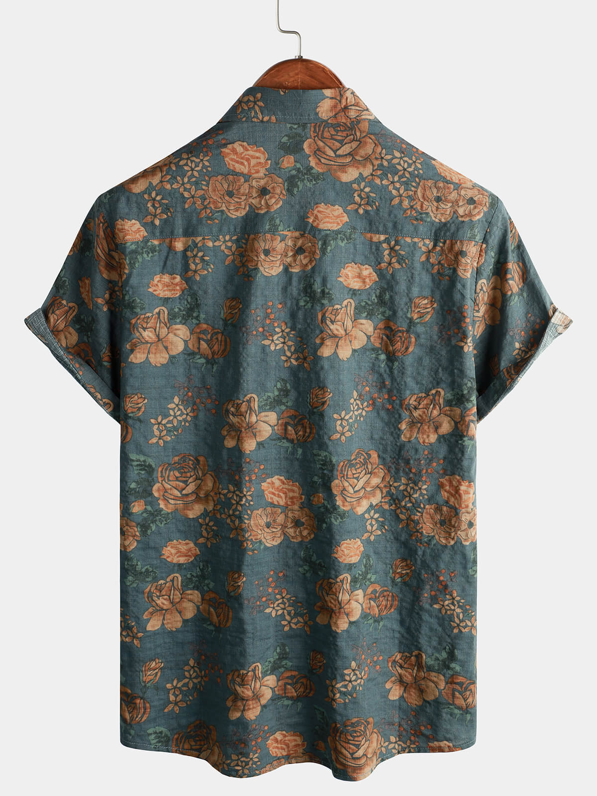 Camicia da uomo estiva a maniche corte in stile retro