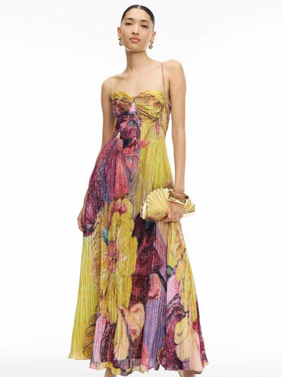 Kiara™ | Abito Maxi Ikat Multicolore