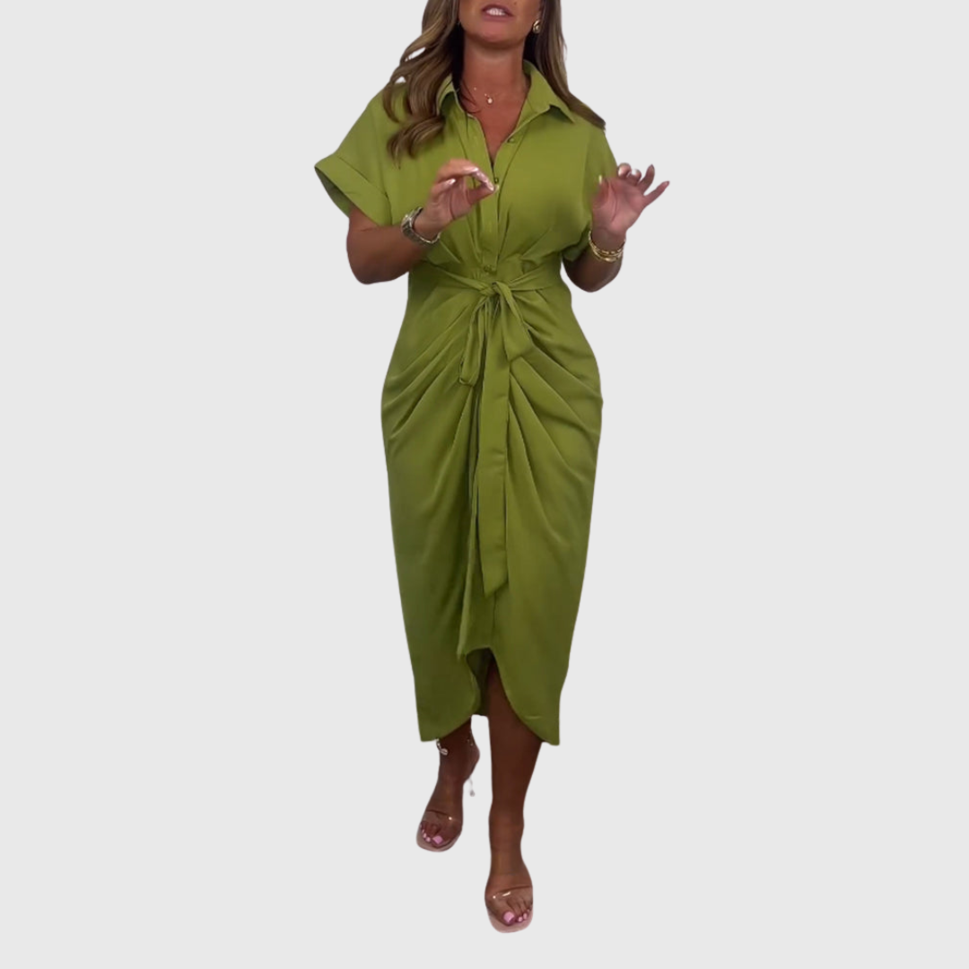 Paola™ | Abito Camicia con Fiocco