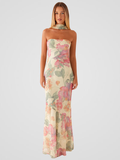 Aperti™ | Abito Bandeau in Chiffon Floreale