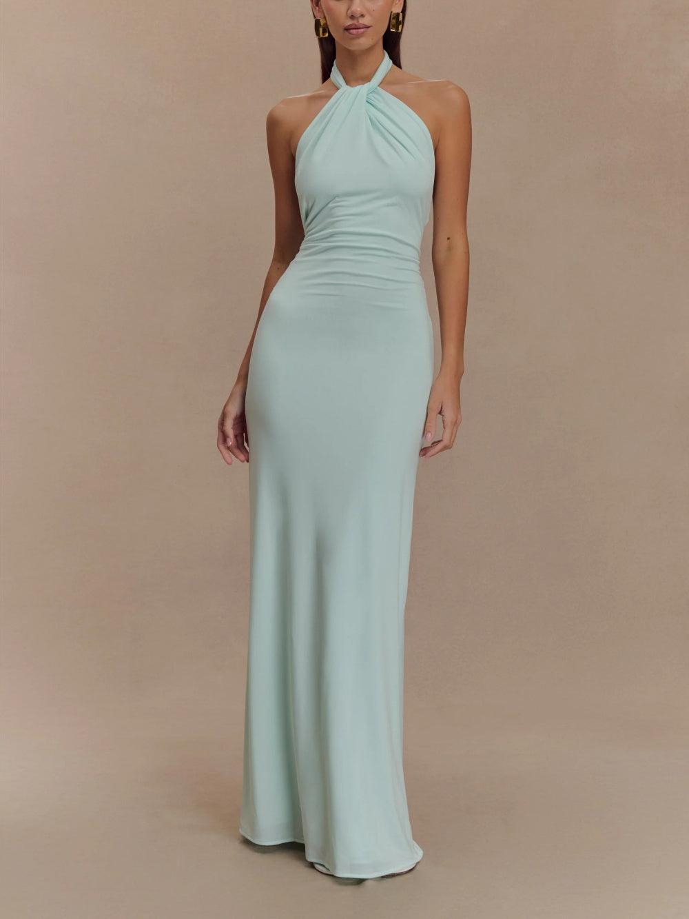 Chiara™ | Abito Maxi Halter Laguna