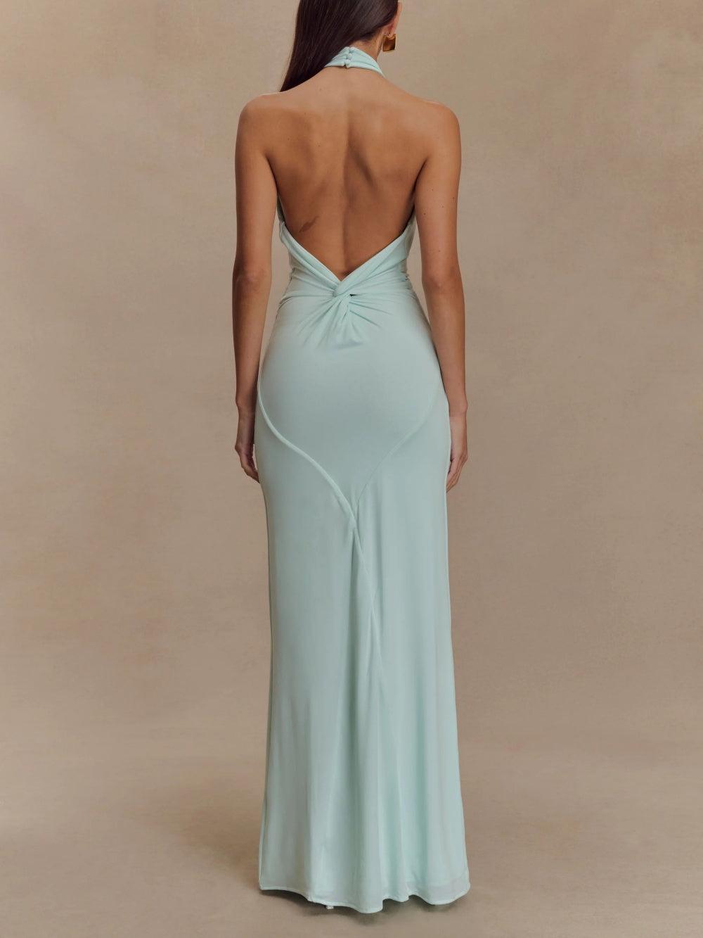 Chiara™ | Abito Maxi Halter Laguna