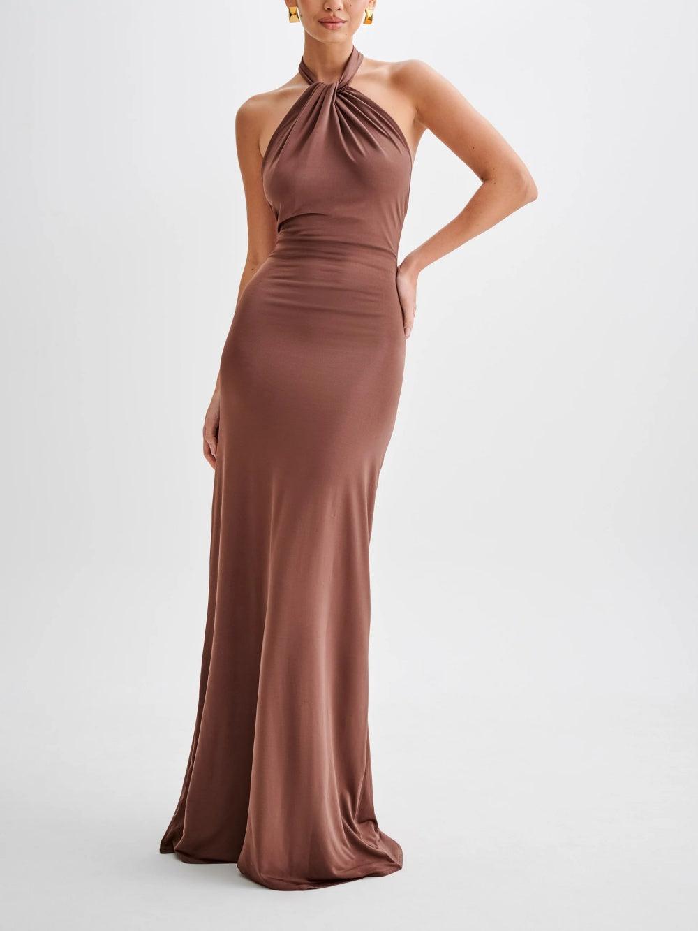 Chiara™ | Abito Maxi Halter Laguna
