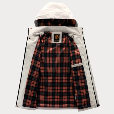 Elegante giacca antivento con cappuccio