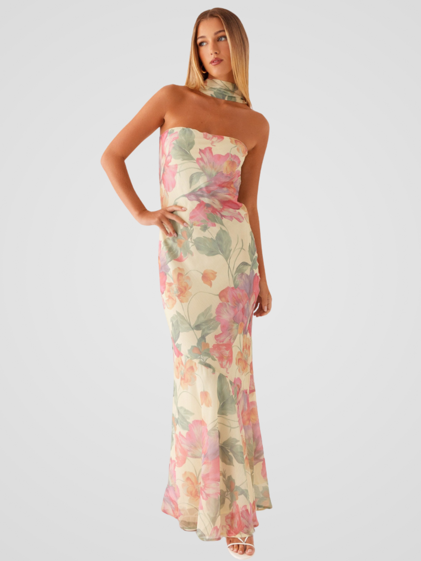 Aperti™ | Abito Bandeau in Chiffon Floreale