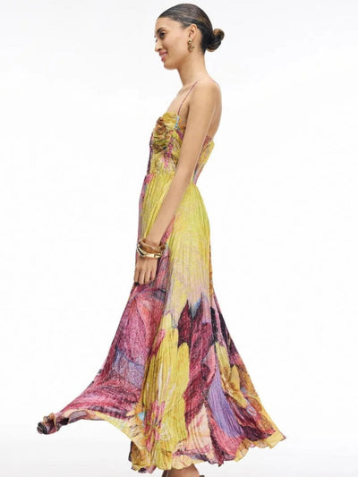 Kiara™ | Abito Maxi Ikat Multicolore