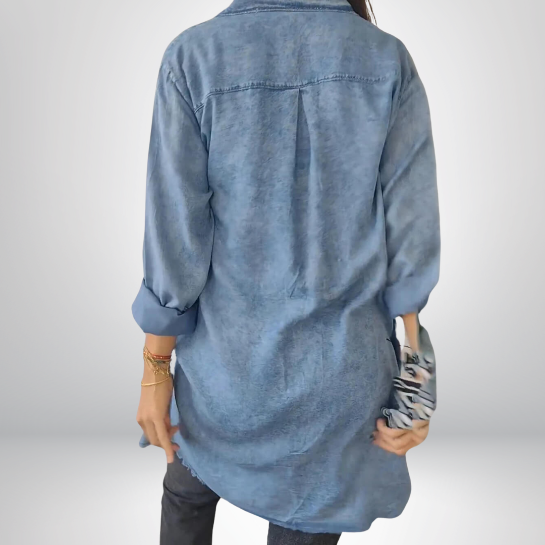 Beatrice™ | Giacca di Jeans a Maniche Lunghe Elegante e Versatile con Collo