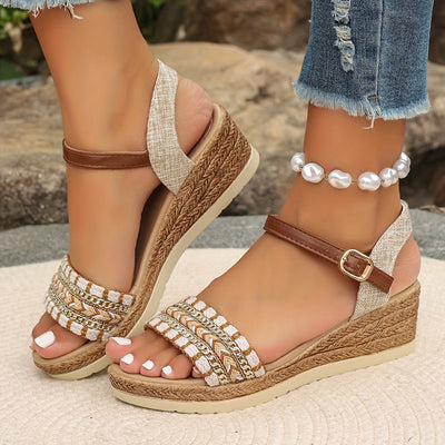 Amara™ | Sandali Wedge Intrecciati Boho