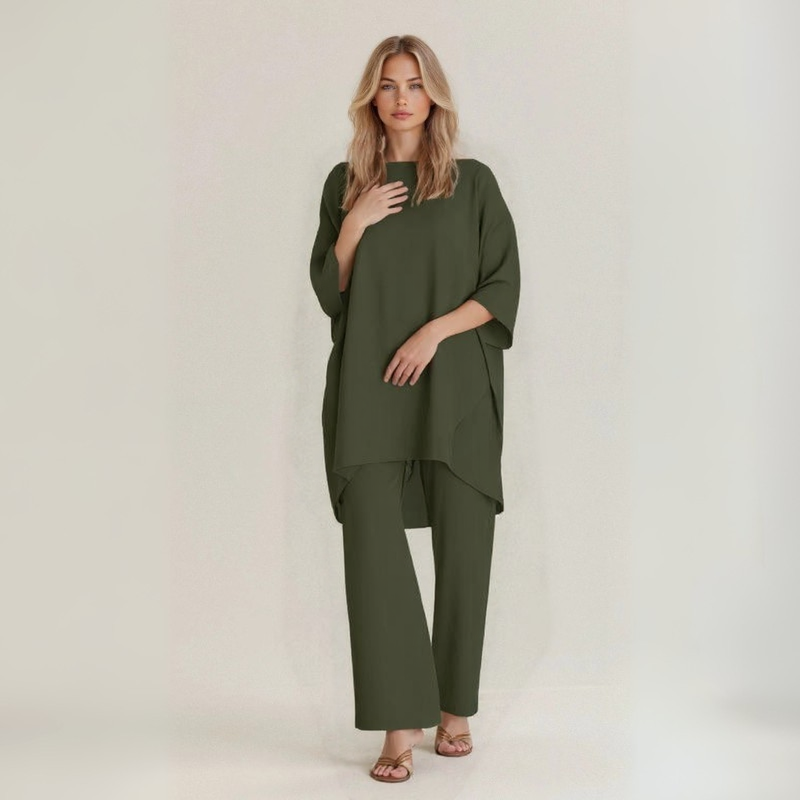 Mireille™ | Completo in Lino e Cotone Artigianale