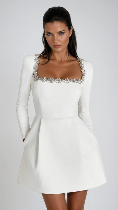 Diletta™ | Abito Mini con Maniche Lunghe