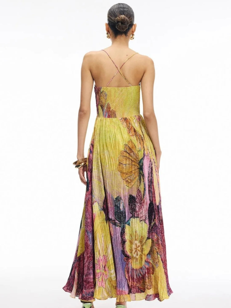 Kiara™ | Abito Maxi Ikat Multicolore