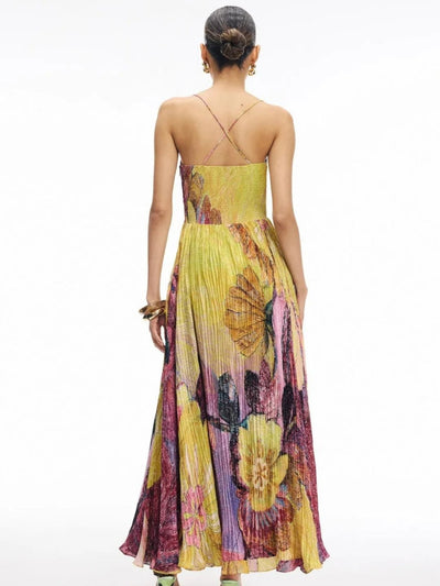 Kiara™ | Abito Maxi Ikat Multicolore