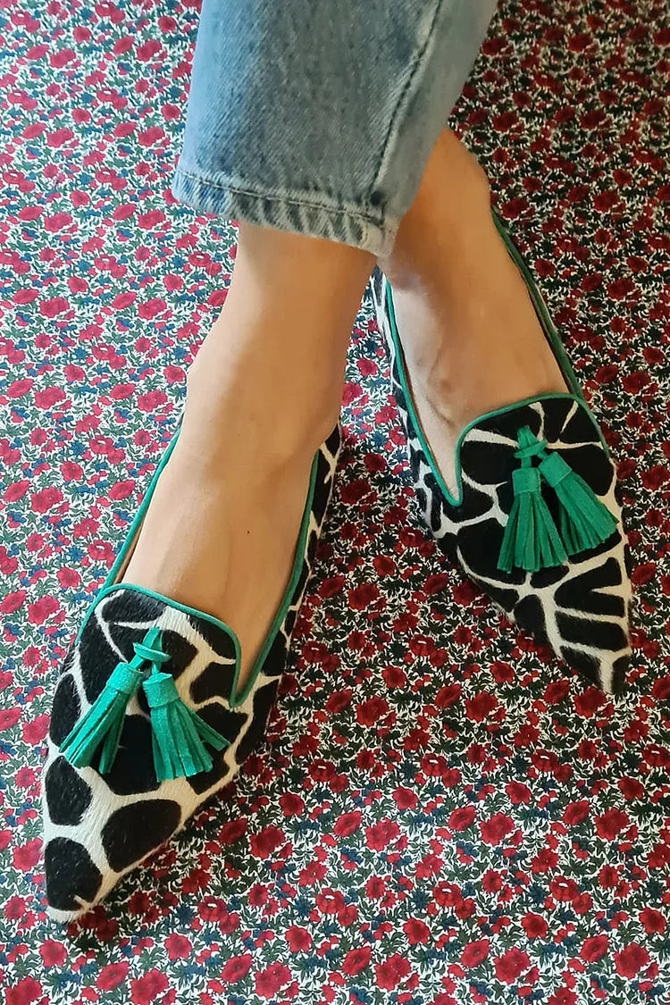 Martina™ | Scarpe Gialle con Dettaglio Animalier