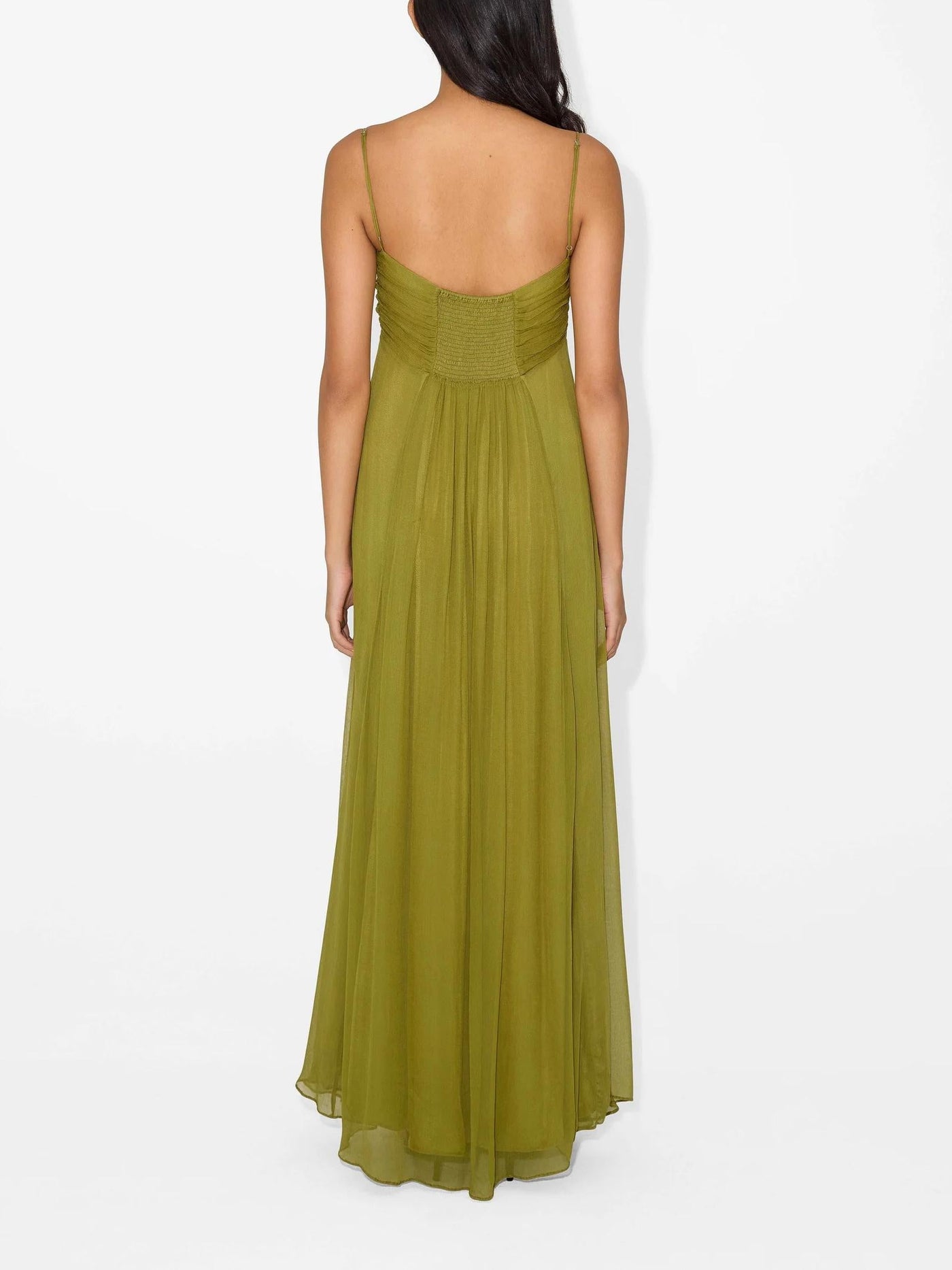 Olivia™ | Abito Maxi Flou Olive