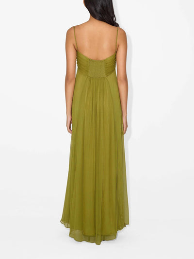 Olivia™ | Abito Maxi Flou Olive