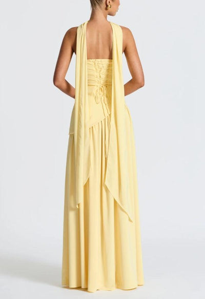 Clara™ | Abito Maxi con Spacco e Nastro