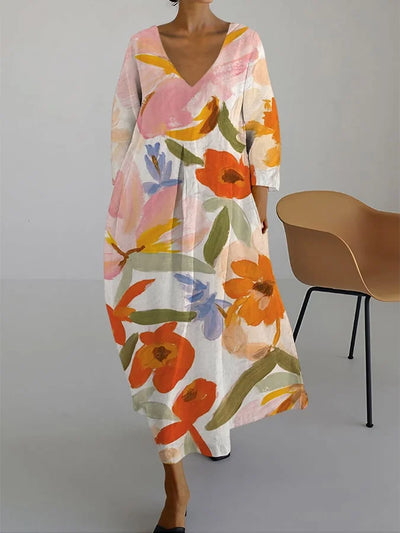 ISLA™ | Abito Estivo Floreale con Scollatura a V