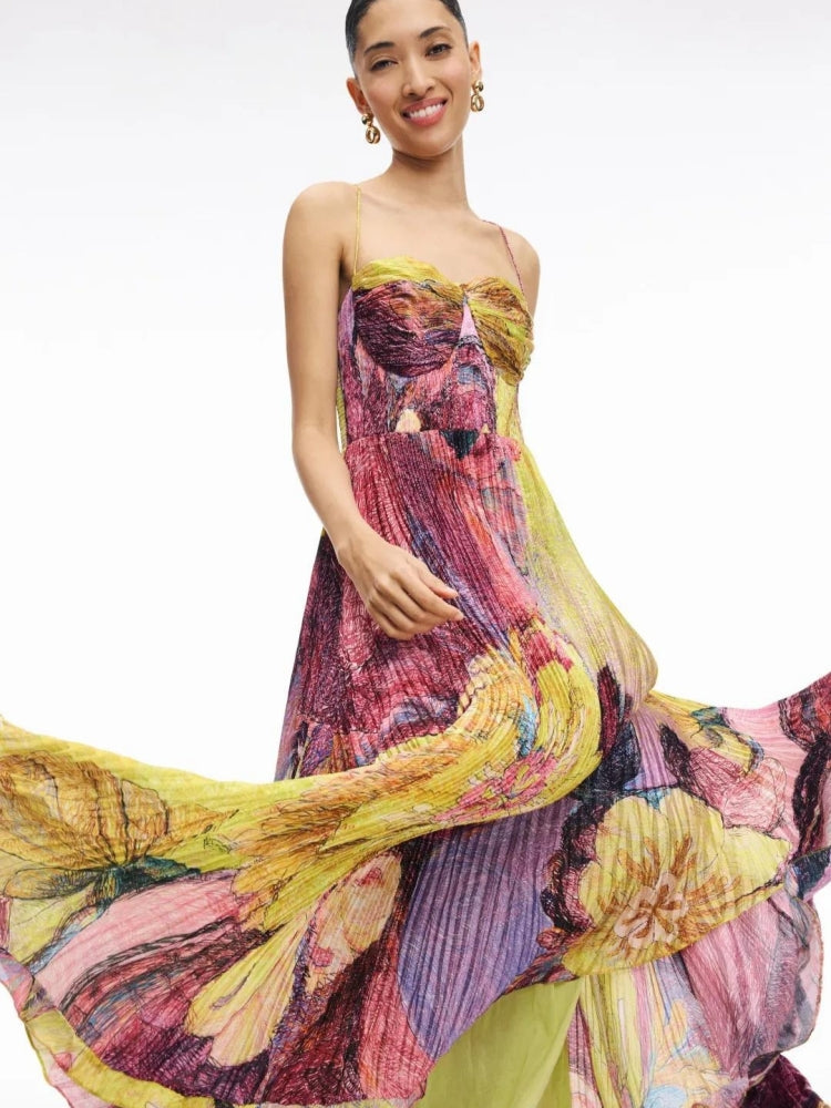 Kiara™ | Abito Maxi Ikat Multicolore