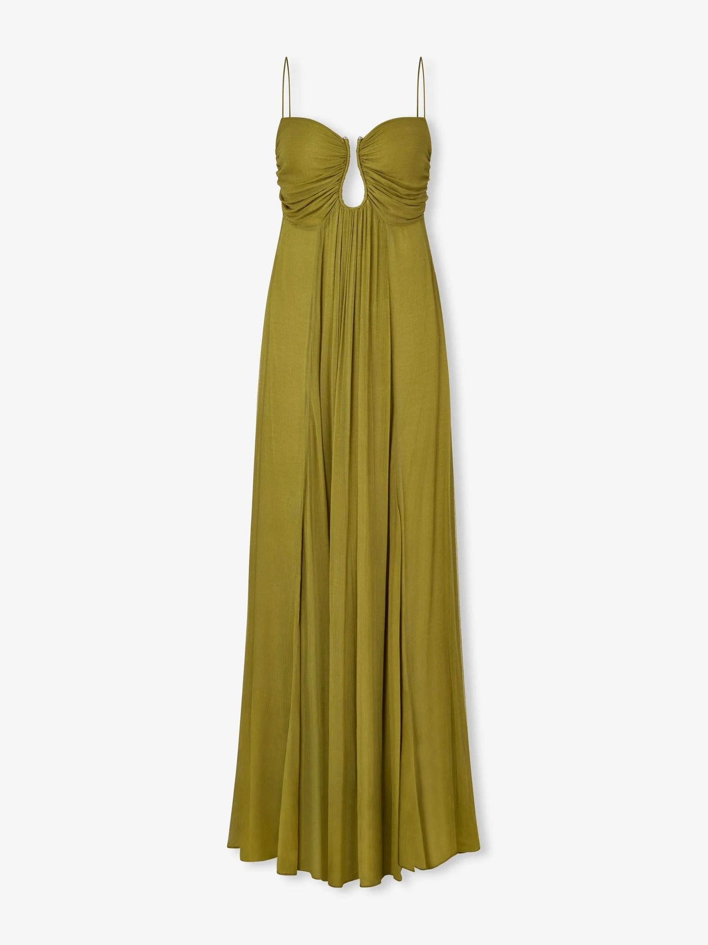 Olivia™ | Abito Maxi Flou Olive