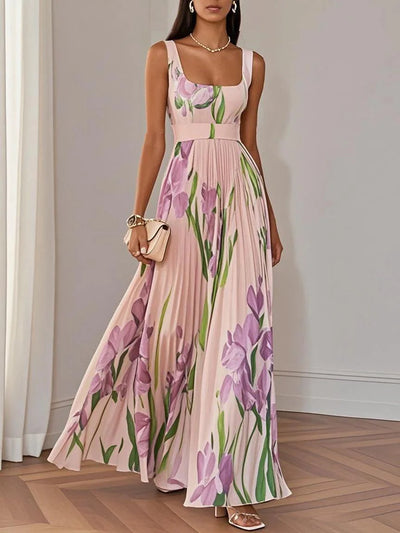 Marina™ | Abito Maxi in Chiffon Plissé