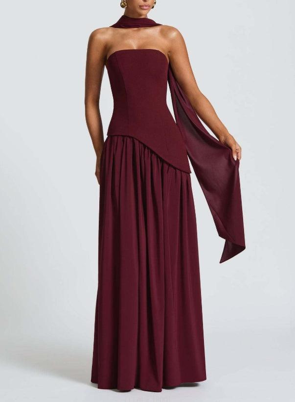 Clara™ | Abito Maxi con Spacco e Nastro