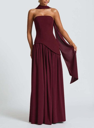 Clara™ | Abito Maxi con Spacco e Nastro