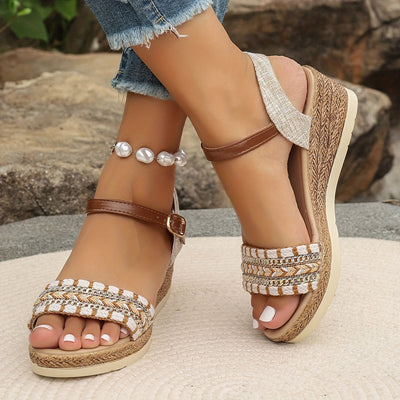 Amara™ | Sandali Wedge Intrecciati Boho