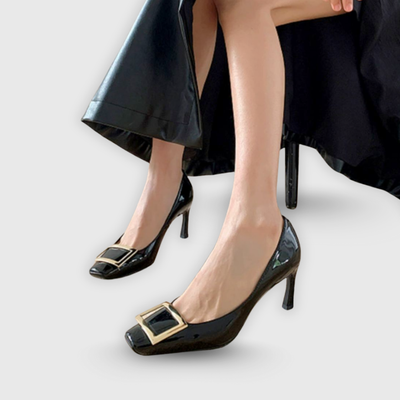 Tessa™ | Sandalo Metallico con Tacco a Blocco