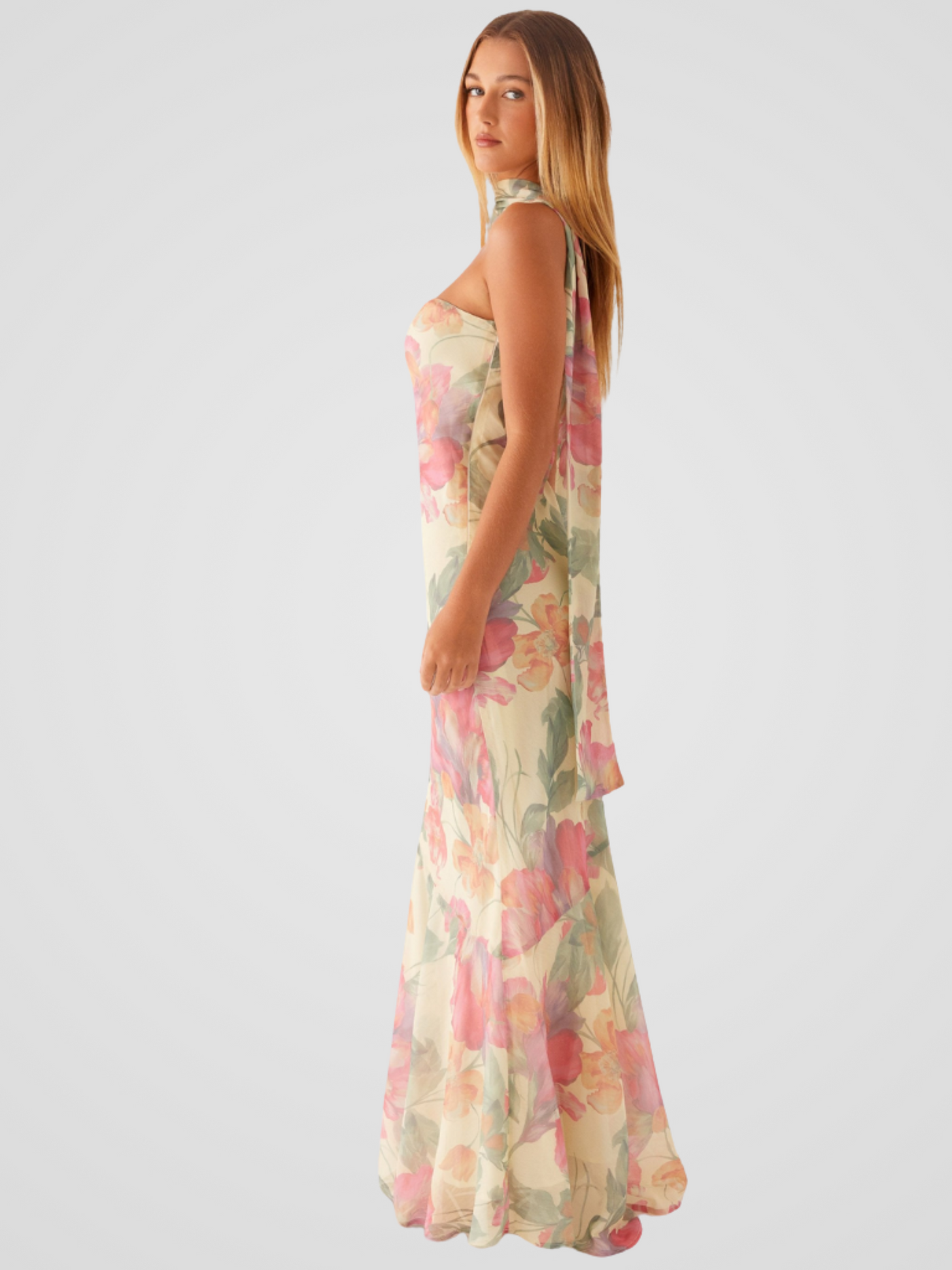 Aperti™ | Abito Bandeau in Chiffon Floreale