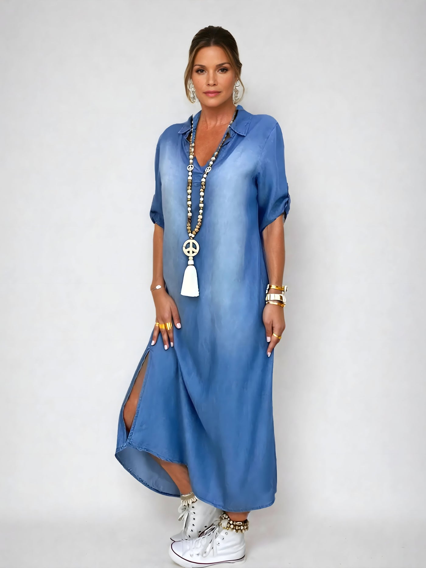 Elena™ | Vestito Maxi in Denim