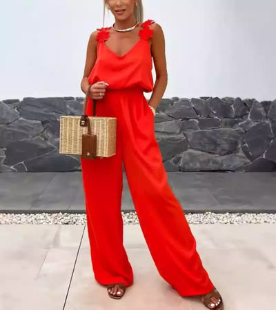 Fiore | Tuta Elegante con Spalline a Fiore