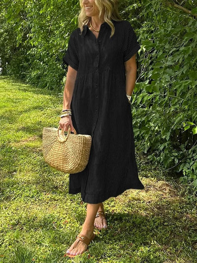 Angela™ | Abito Camicia a Righe