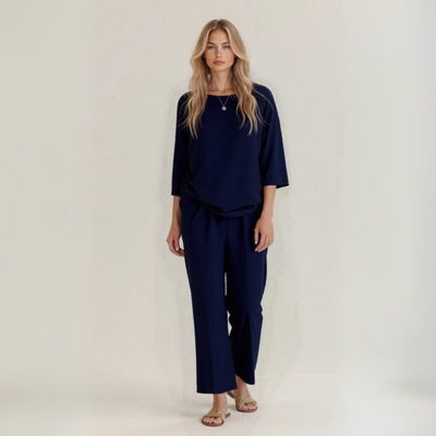 Mireille™ | Completo in Lino e Cotone Artigianale