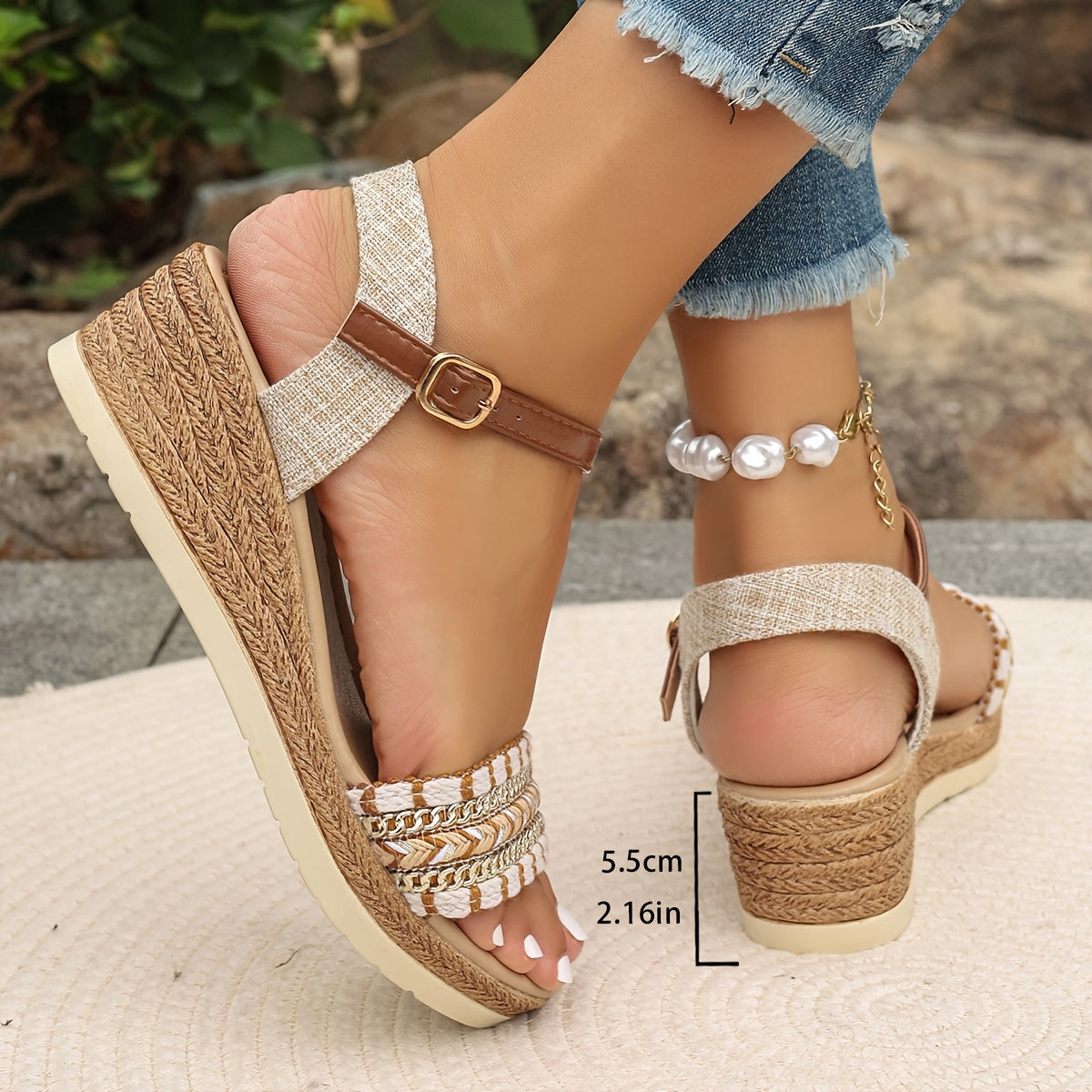 Amara™ | Sandali Wedge Intrecciati Boho