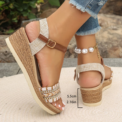 Amara™ | Sandali Wedge Intrecciati Boho