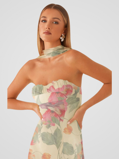 Aperti™ | Abito Bandeau in Chiffon Floreale