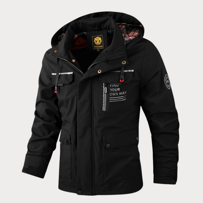 Elegante giacca antivento con cappuccio