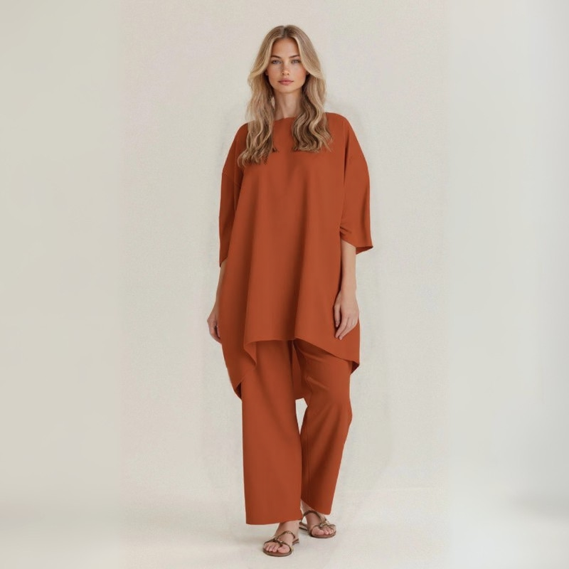 Mireille™ | Completo in Lino e Cotone Artigianale