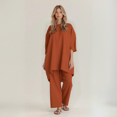 Mireille™ | Completo in Lino e Cotone Artigianale
