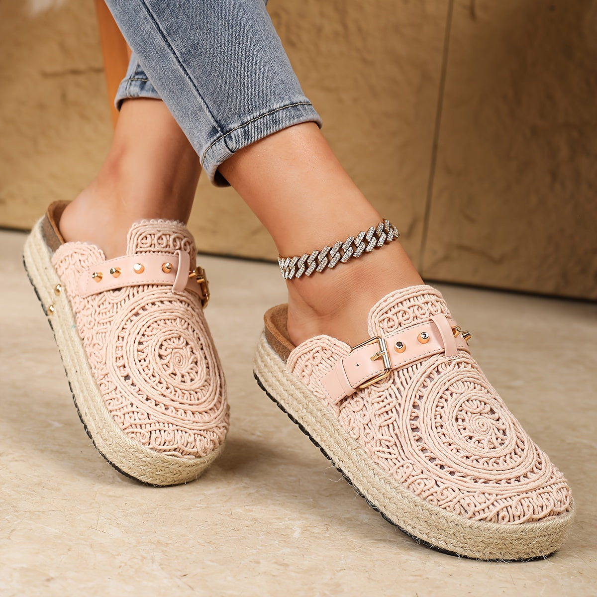Solene™ | Mules Boho all'Uncinetto