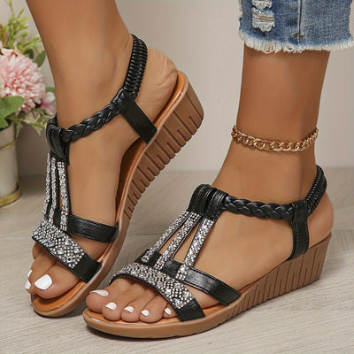 Elara™ | Sandali Intrecciati in Cristallo