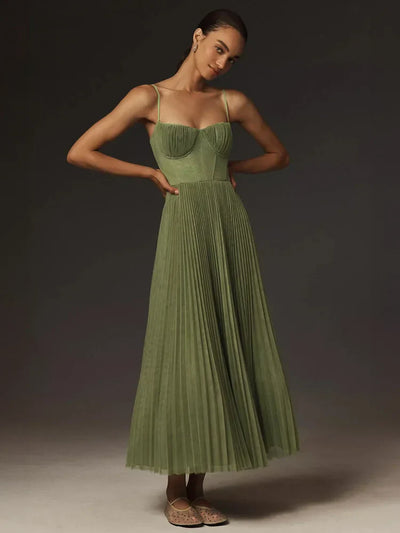 Livia™ | Abito Midi in Tulle Plissettato