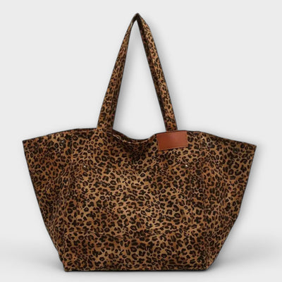 Marta™ | Borsa a Spalla in Tela con Stampa Leopardo