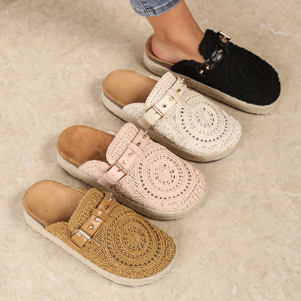 Solene™ | Mules Boho all'Uncinetto