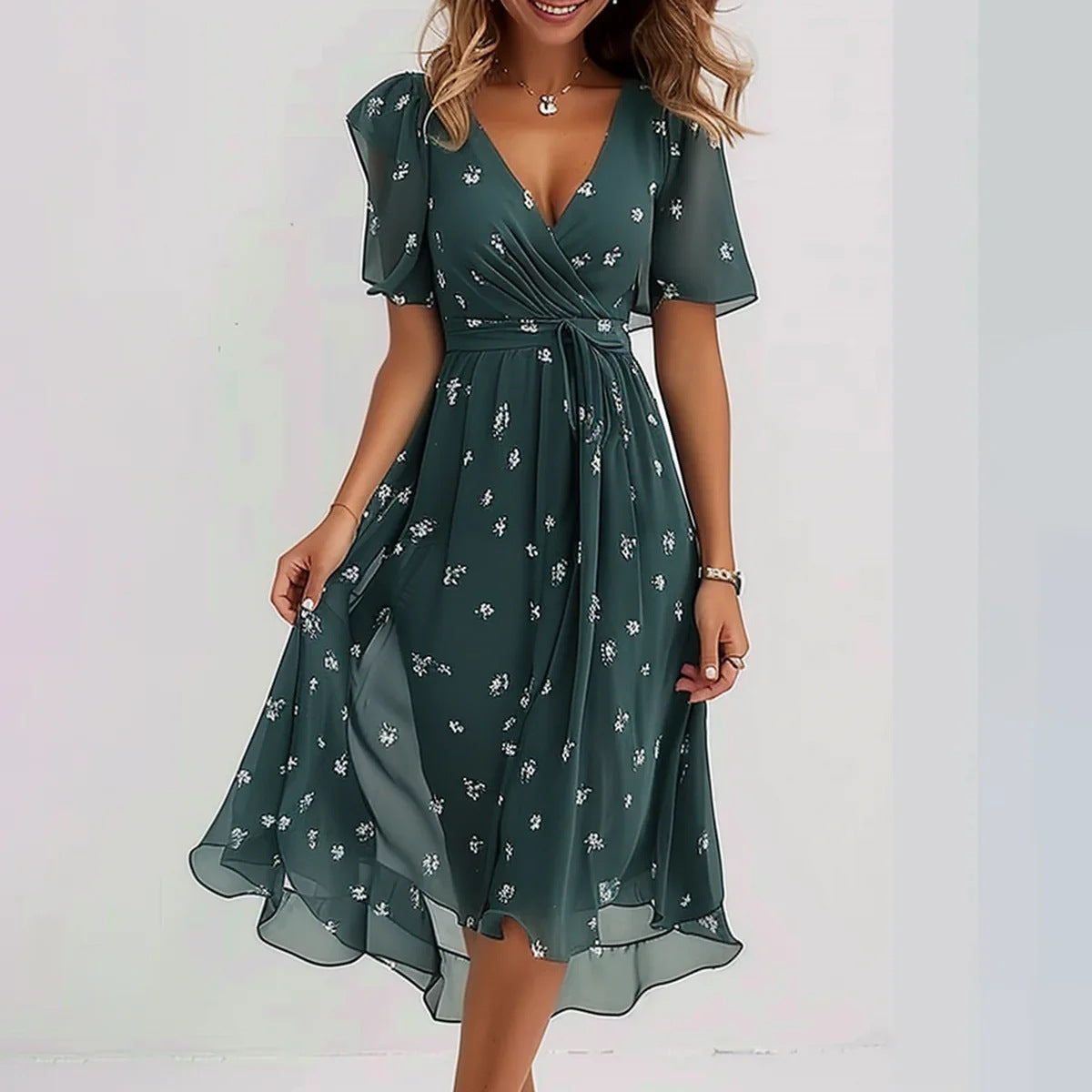 Lina™ | Abito Estivo Elegante a Maniche Corte