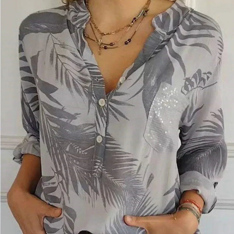Hydra | Top stampato di tendenza con scollo a V